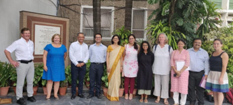 Group photo of staff from Fetal Medicine Unit, UCLH visiting India
