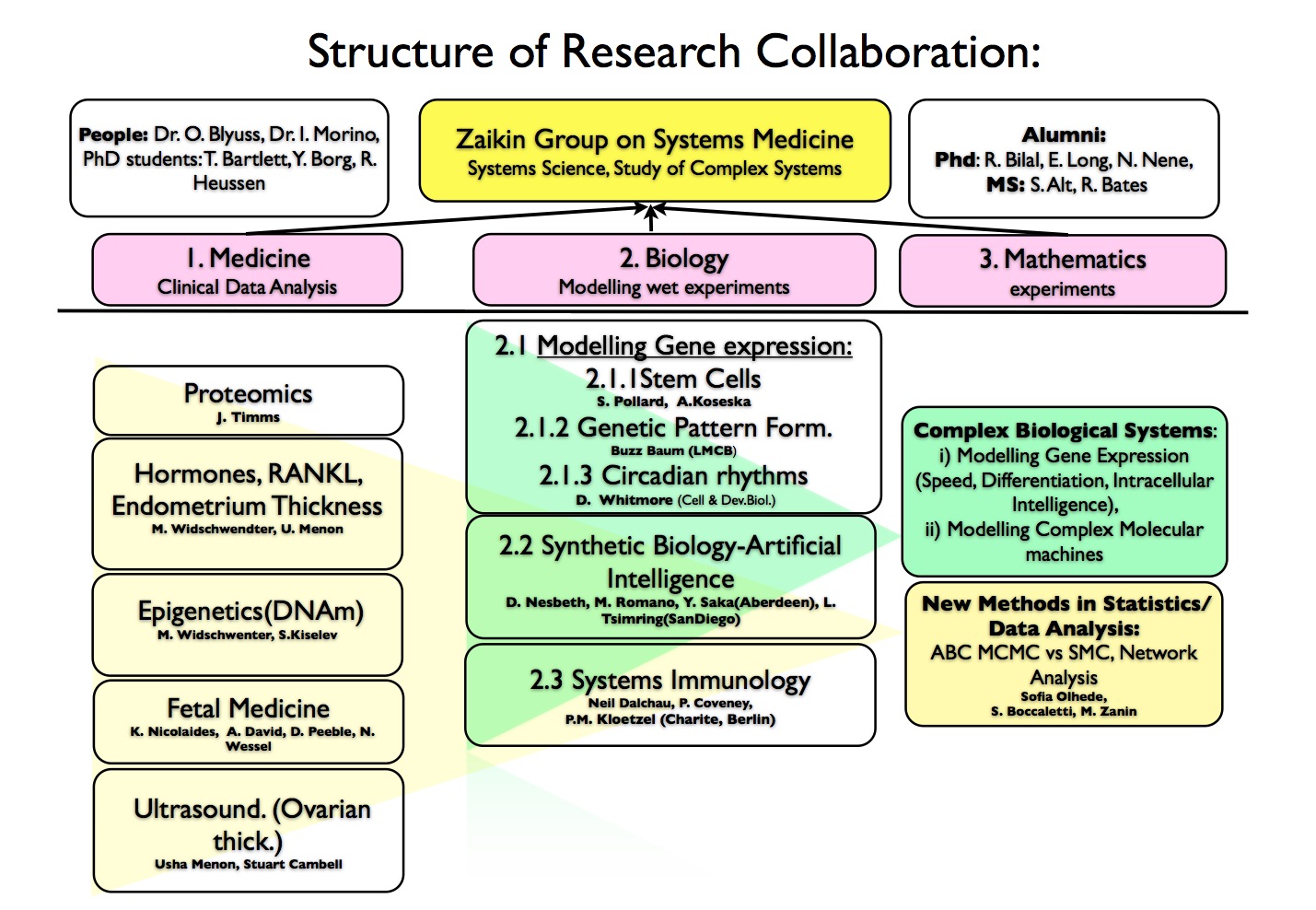 Collaboration Spectrum of the Zaikin Lab
