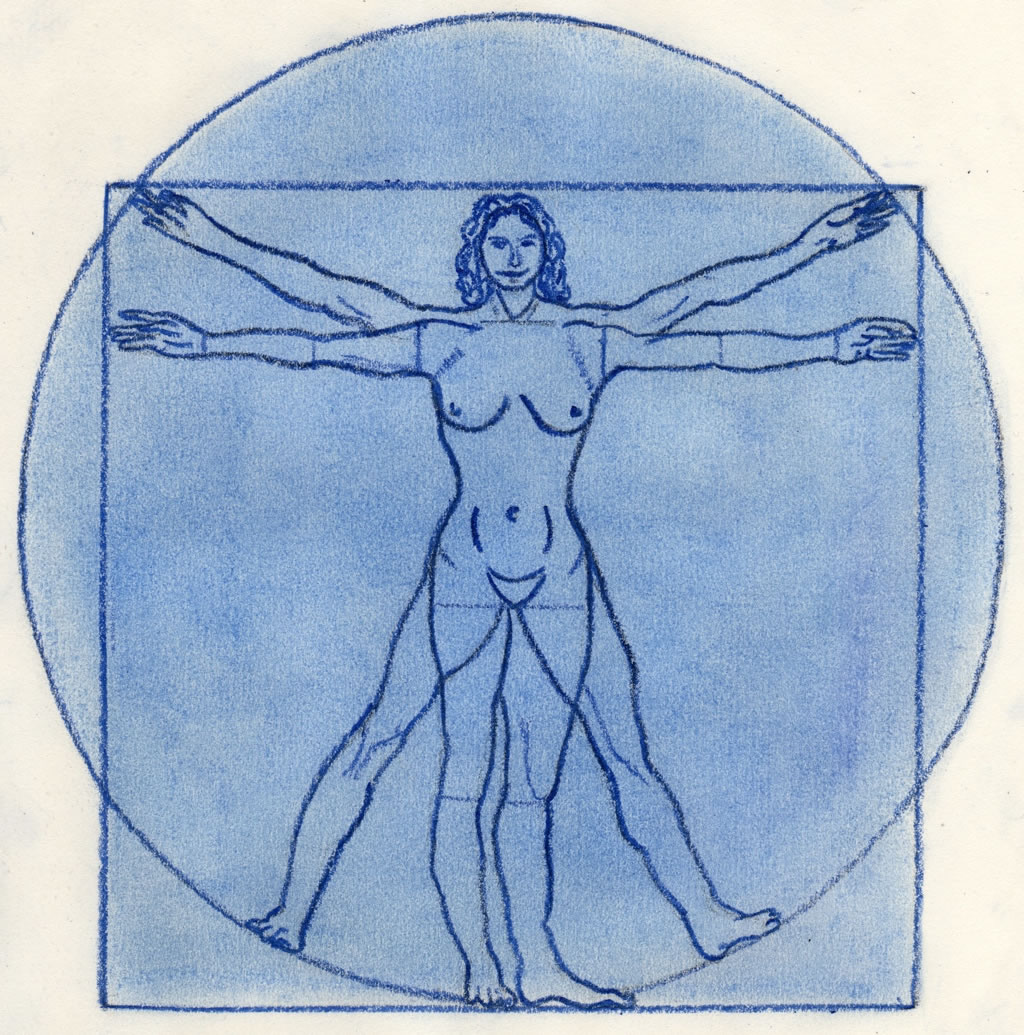 Vitruvian woman (drawn by J. Liepe)